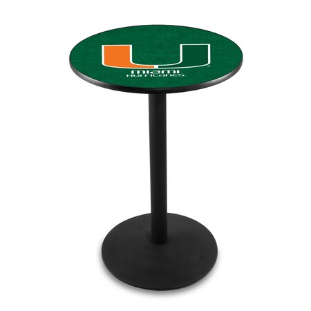 Holland Bar Stool Co 42" Blk Wrinkle Miami (FL) Pub Table, 36" dia. Top L214B4236Mia-FL